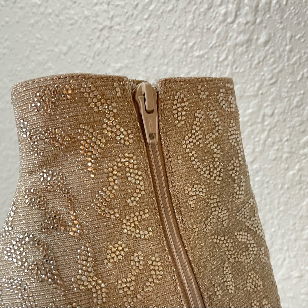 Gianni Bini Leopard Print Heeled Boots | Cream - Picture 6 of 7